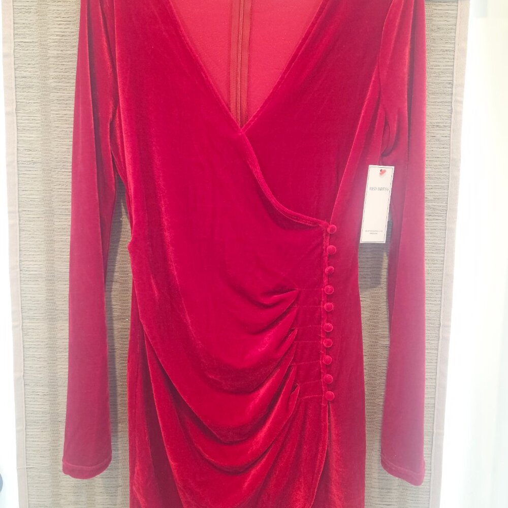 Red velvet dress